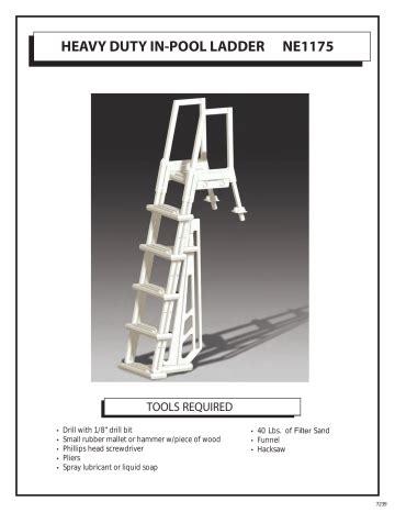 heavy duty in pool ladder ne1175 assembly